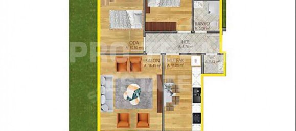 Квартира с 2 комнатами в Финике, Турция № 31731 9