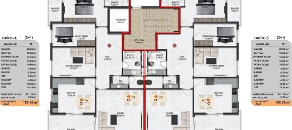 Apartamento 3+1 em Oba, Turkey N.º 14661 5