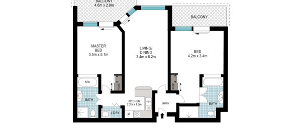 Apartamento de 2 dormitorios en Kingscliff, Australia No. 898 16