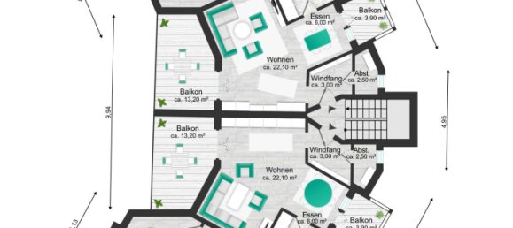 3 chambres Appartement à Offenbach, Germany No. 160463 8