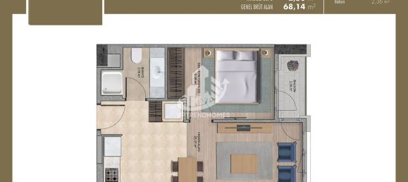 Apartment 1+1 in Istanbul, Turkey No. 4624 23