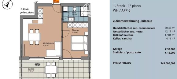 2 rooms Apartment in Trentino-Alto Adige, Italy No. 217409 22