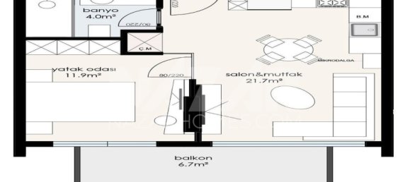 Wohnung 1+1 in Alanya, Turkey, Nr. 14442 12