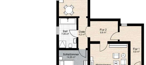 Квартира с 1 спальней в Лан-Дилль, Германия № 320151 10