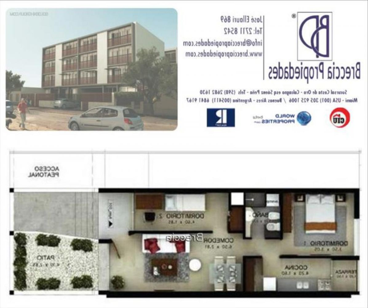 2 غرف نوم شقة في Montevideo, Uruguay رقم 7834