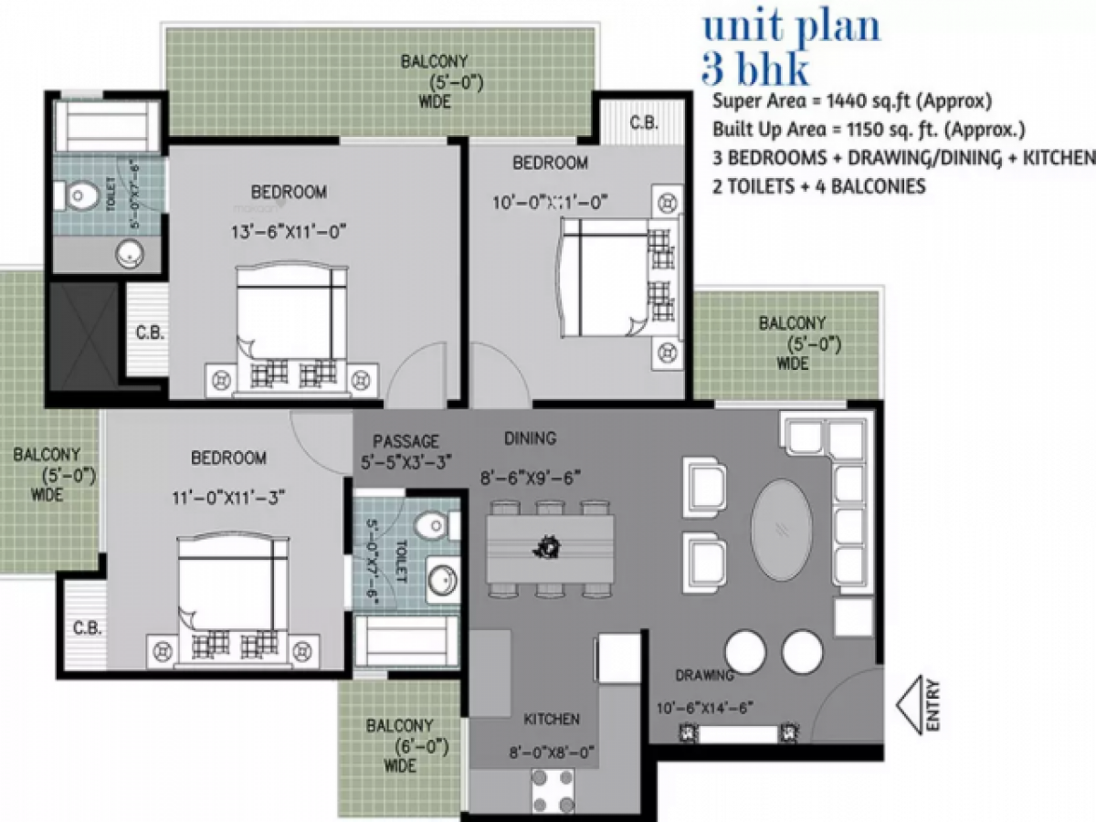 3 غرف نوم منزل في Noida, India رقم 67460