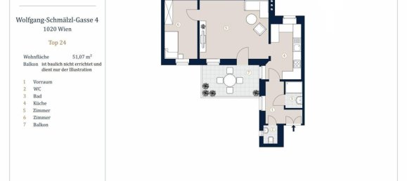 Apartamento de 2 divisões em Leopoldstadt, Austria N.º 77347 12