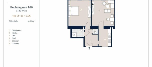 2-Zimmer Wohnung in Favoriten, Austria, Nr. 73067 3