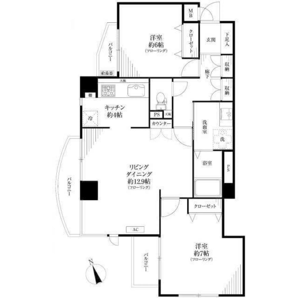 2 Schlafzimmer Wohnung in Saitama, Japan, Nr. 1565