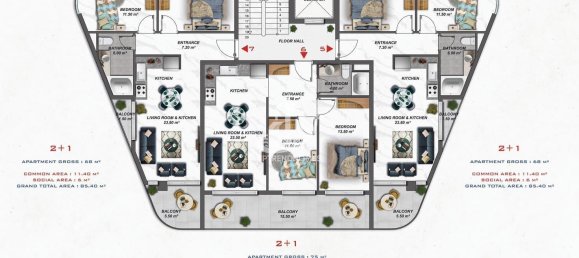 شقة 1+1 في Alanya, Turkey رقم 14813 27