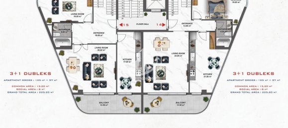 شقة 1+1 في Alanya, Turkey رقم 14813 30