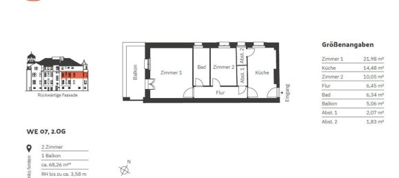 Квартира с 2 комнатами в Целендорф, Германия № 46125 36