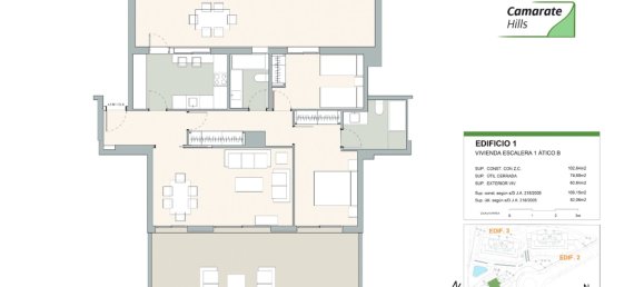 Пентхаус с 2 спальнями в Camarate Hills, Касарес, Испания № 15583 2