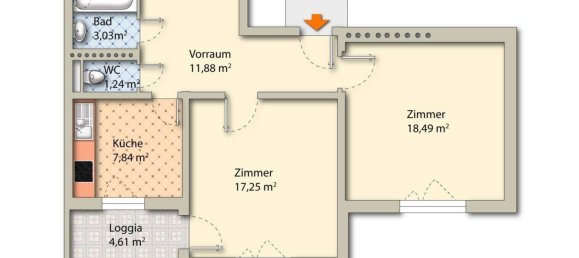 2 rooms Apartment in Brigittenau, Austria No. 260935 2