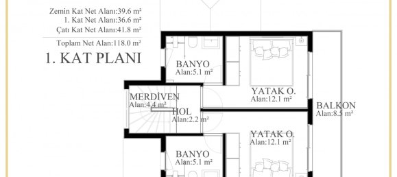 Villa de 3+1 en Fethiye, Turkey No. 4245 15