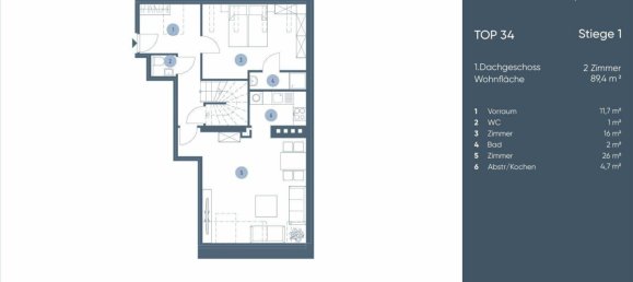 3 rooms Apartment in Margareten, Austria No. 287 12