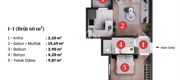 Apartment 1+1 in Antalya, Turkey No. 3588 23