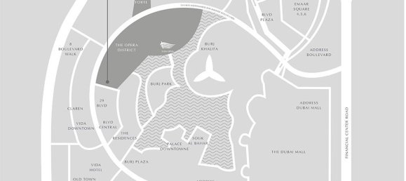 Квартира с 1 спальней в ACT ONE | ACT TWO TOWERS, Даунтаун Дубай (Даунтаун Бурдж Дубай), ОАЭ № 58652 7