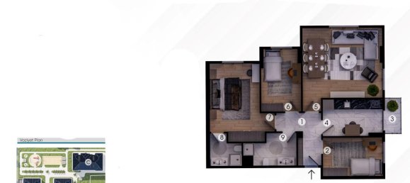 Квартира с 3 комнатами в Эйюп, Турция № 18228 14