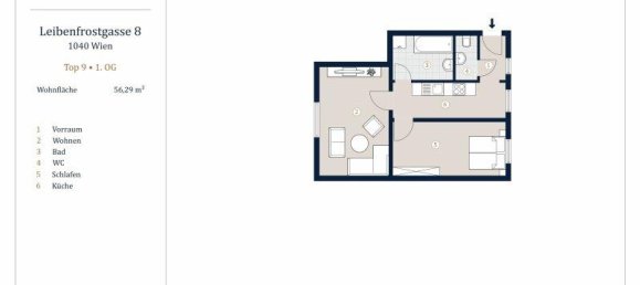2 rooms Apartment in Wieden, Austria No. 226608 5