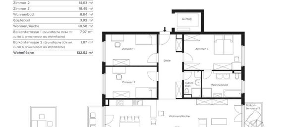 Квартира с 3 спальнями в Фридрихсхайн, Германия № 342812 17