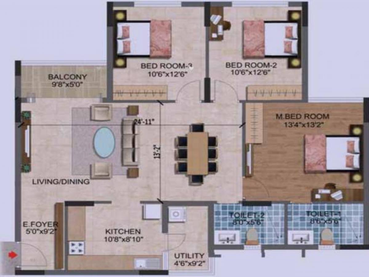 3 bedrooms House in Bangalore, India No. 44243