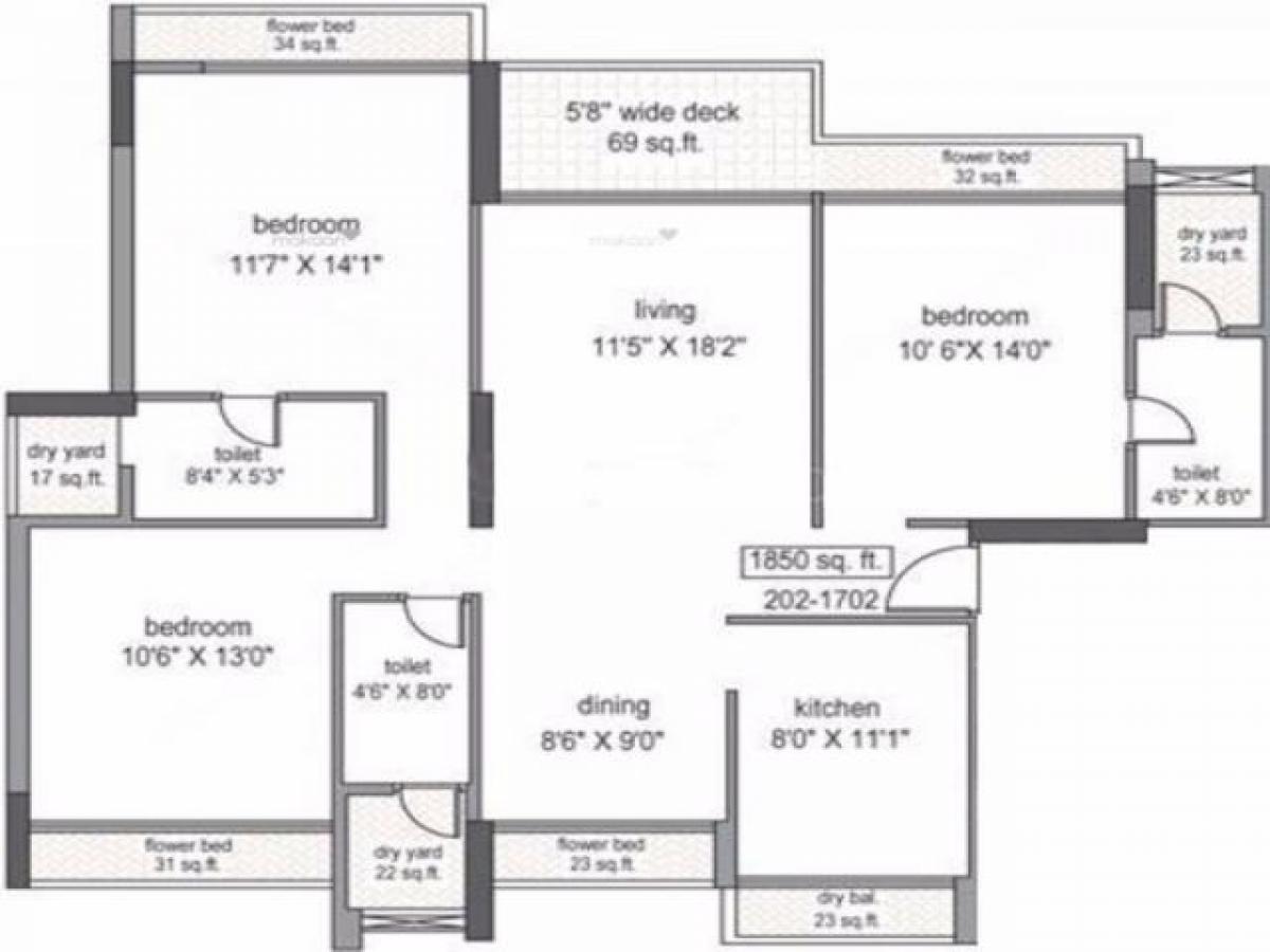 Дом с 3 спальнями в Мумбаи, Индия № 59429