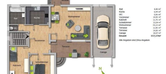 Дом с 3 комнатами в Гензерндорф, Австрия № 116046 8