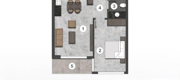 Квартира с 2 комнатами в Оба, Турция № 18205 17