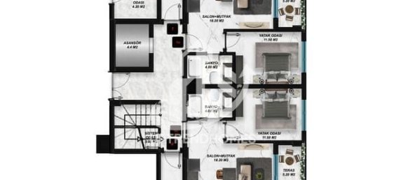 شقة 1+1 في Gazipasa, Turkey رقم 5497 28