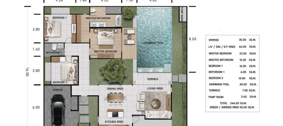 3 غرف نوم فيلا في Nai Yang, Thailand رقم 5582 4