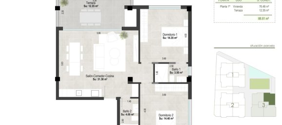 Apartamento de 2 dormitorios en San Pedro del Pinatar, Spain No. 9653 11