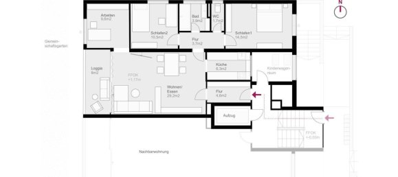 3-Zimmer Wohnung in Klagenfurt am Wörthersee, Austria, Nr. 213446 7