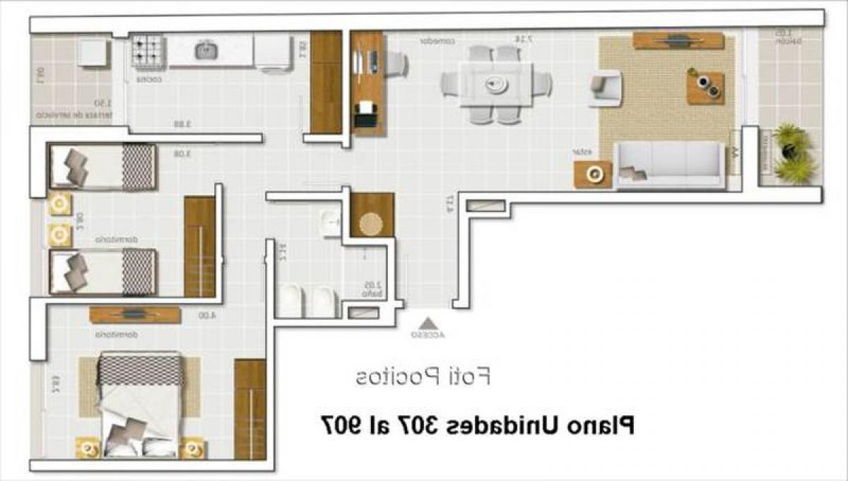 2 Schlafzimmer Wohnung in Montevideo, Uruguay, Nr. 6404