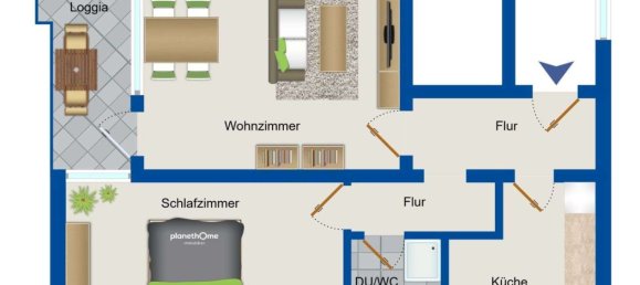 Квартира с 2 комнатами в Любек, Германия № 74612 14
