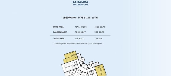 1 bedroom Apartment in Al Hamra Village, UAE No. 107256 7