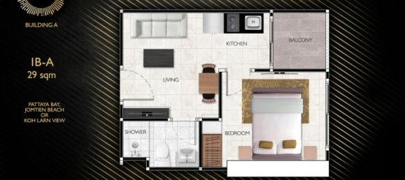 1 dormitorio condominium en venta en Chon Buri, Chonburi, Eastern Thailand, Thailand № 29454 17