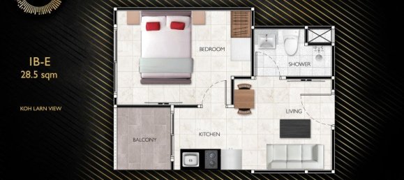 1 dormitorio condominium en venta en Chon Buri, Chonburi, Eastern Thailand, Thailand № 29454 22