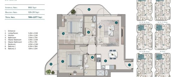 Apartamento de 2 dormitorios en Dubai, UAE No. 107871 29