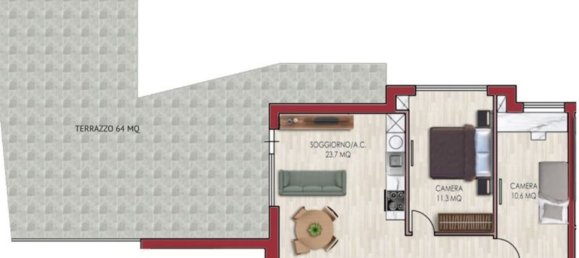 2غرفة شقة في Rome, Italy رقم 198756 71